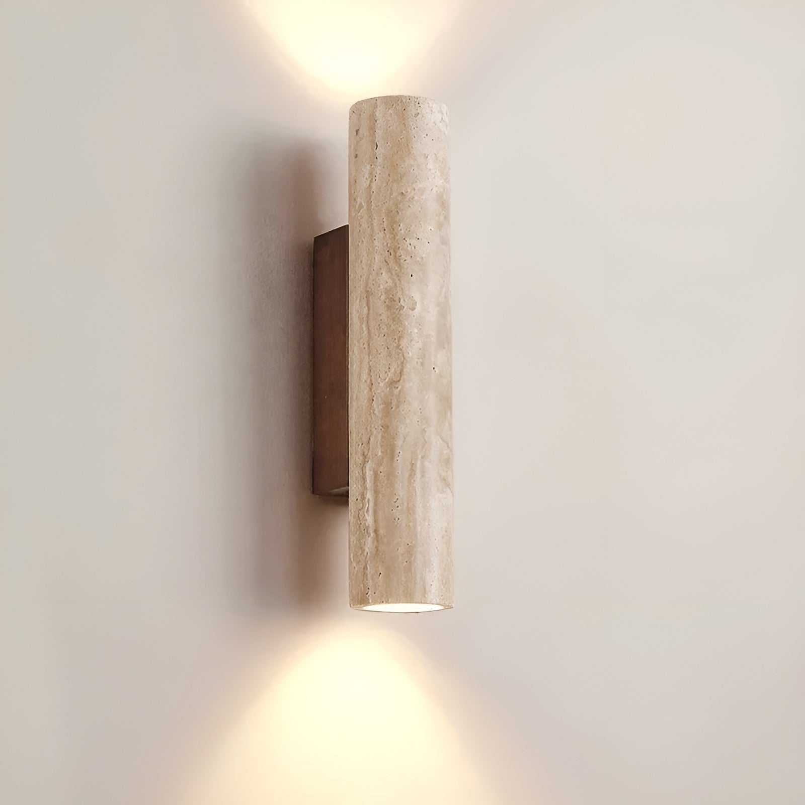 Aplique de Pared | Iluminación de Diseño de Travertino Elegante