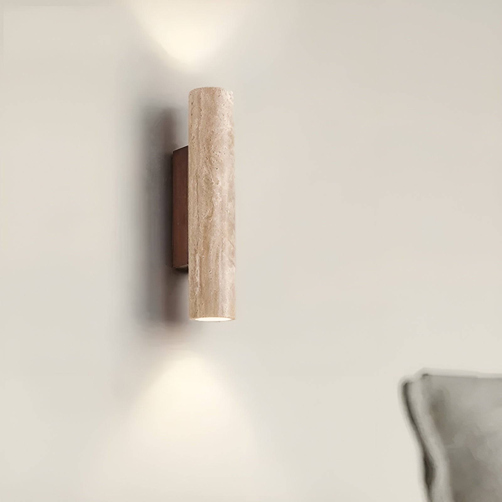 Aplique de Pared | Iluminación de Diseño de Travertino Elegante