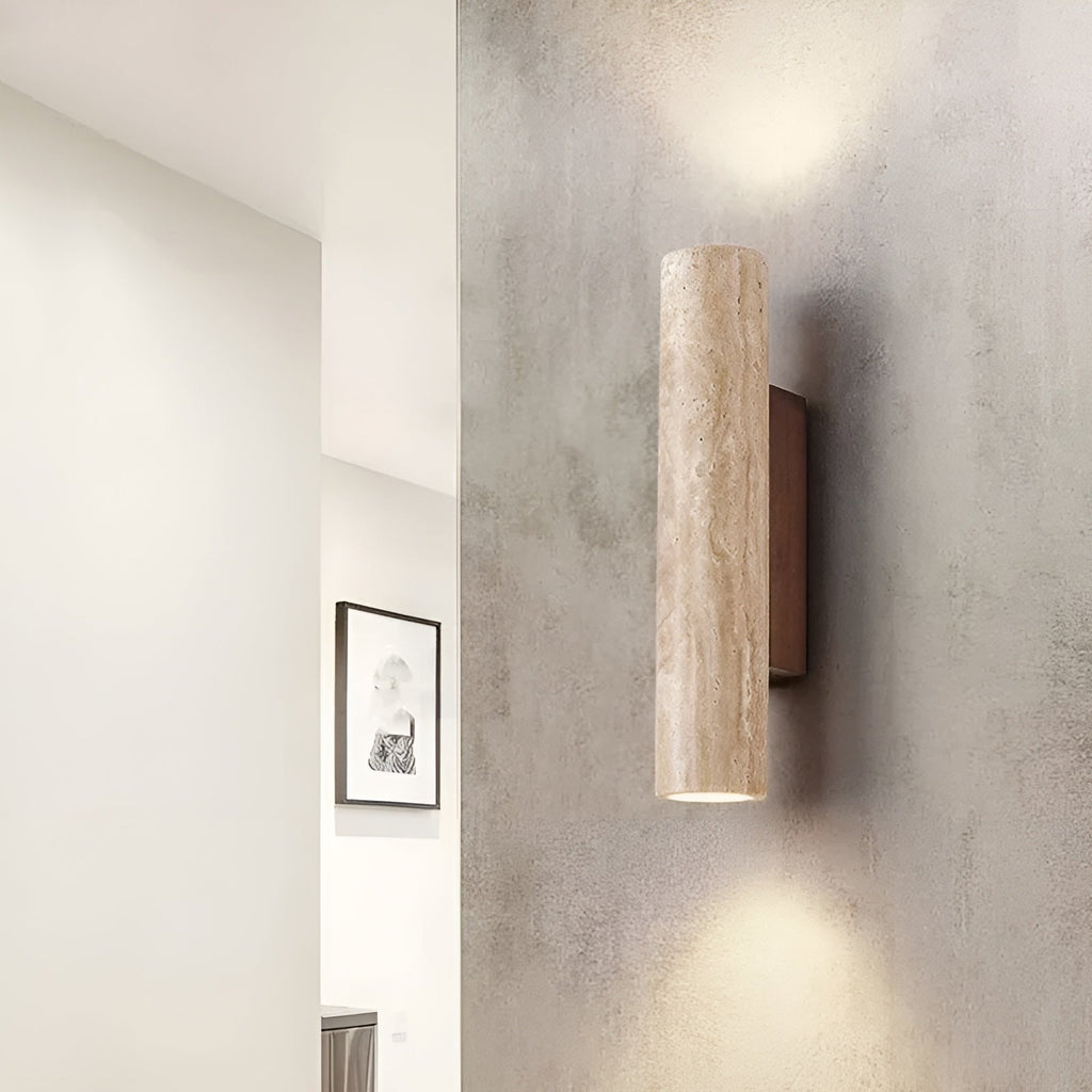 Aplique de Pared | Iluminación de Diseño de Travertino Elegante