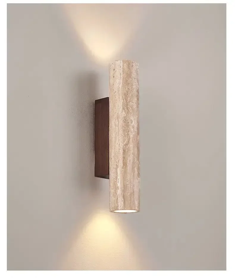 Aplique de Pared | Iluminación de Diseño de Travertino Elegante