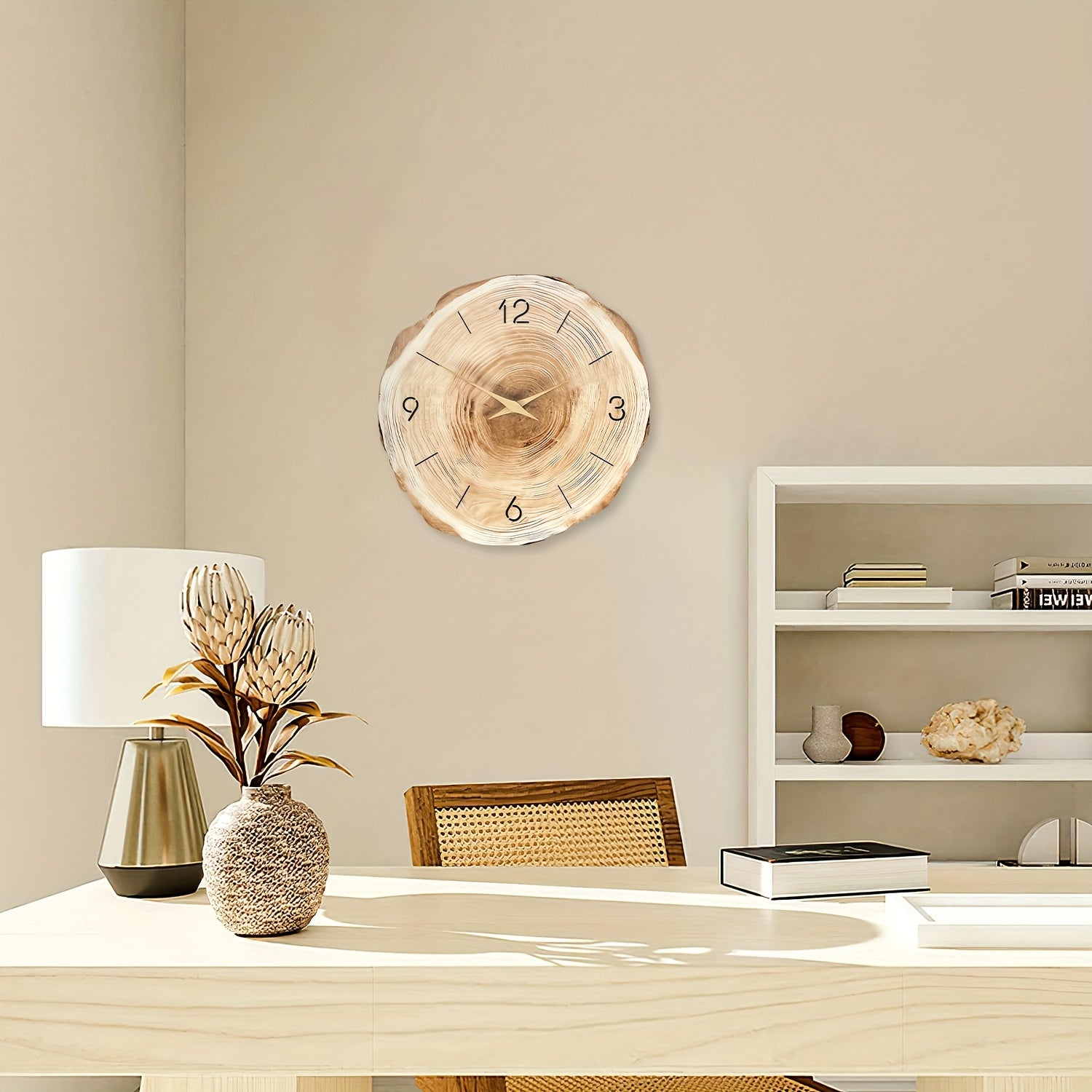 Reloj de Pared de Madera Silencioso Dandy - Textura Realista