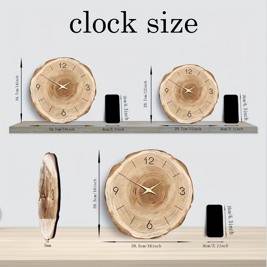 Reloj de Pared de Madera Silencioso Dandy - Textura Realista