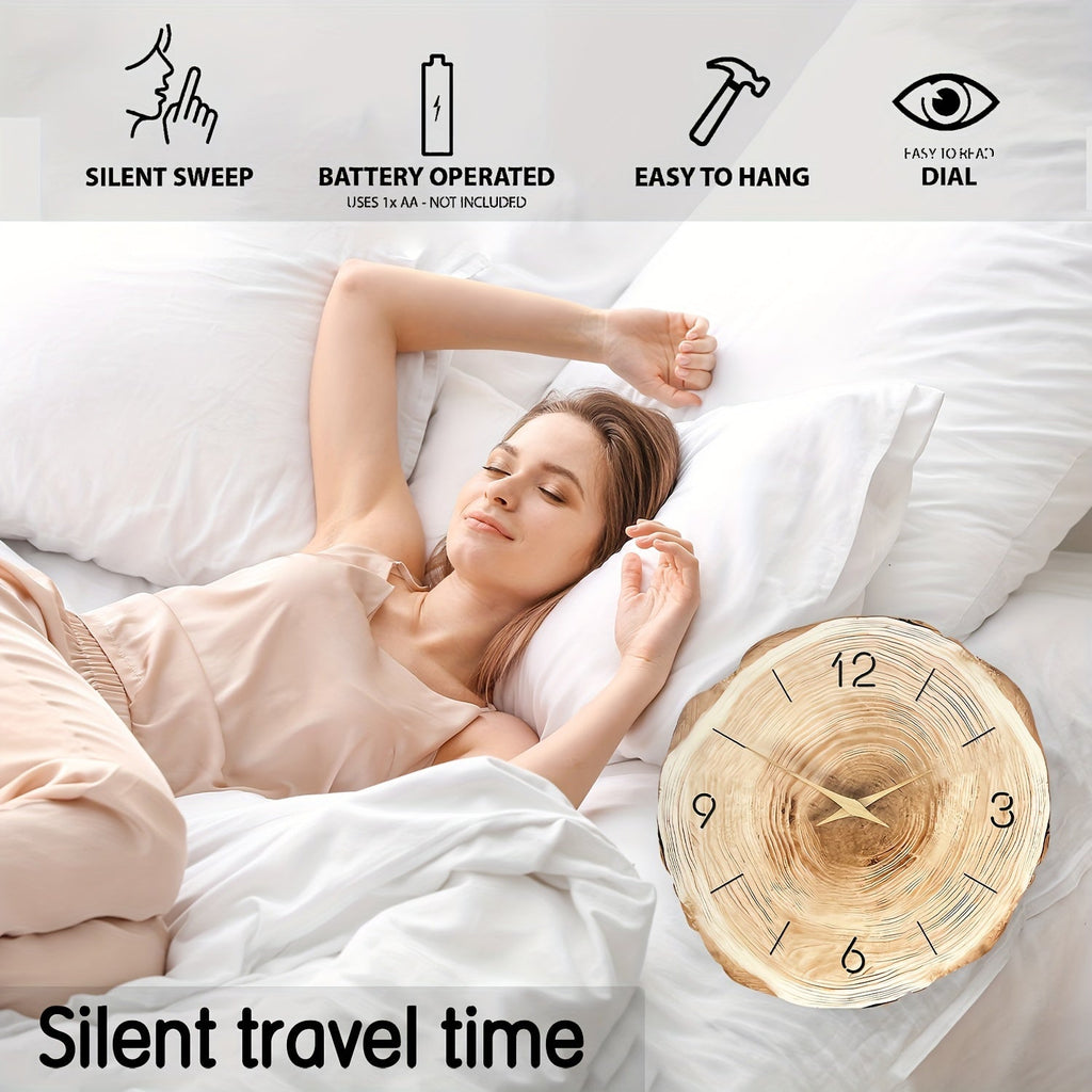 Reloj de Pared de Madera Silencioso Dandy - Textura Realista