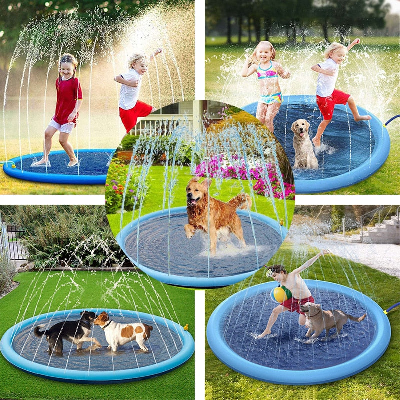 Alfombrilla de aspersión para perros – ¡Refresca y juega en el calor del verano!