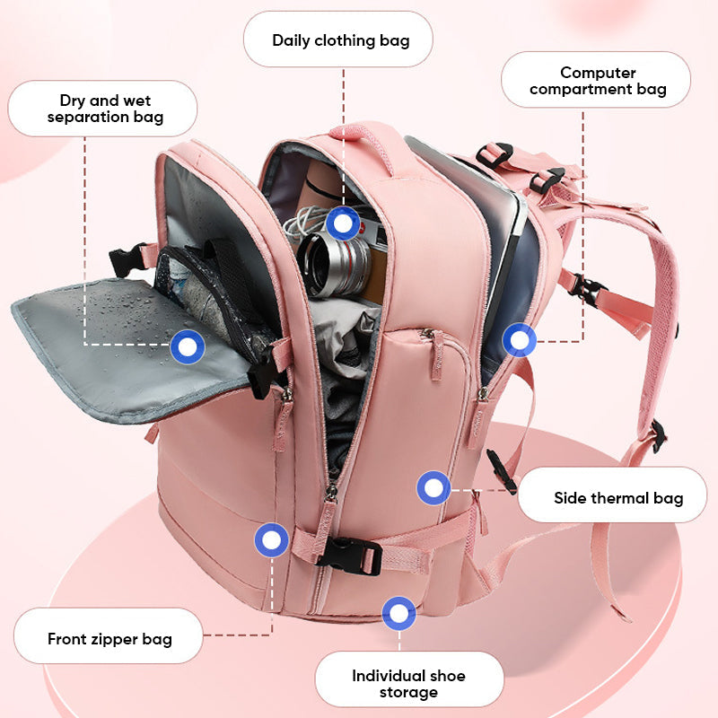 Mochila grande multifuncional impermeable para mujeres