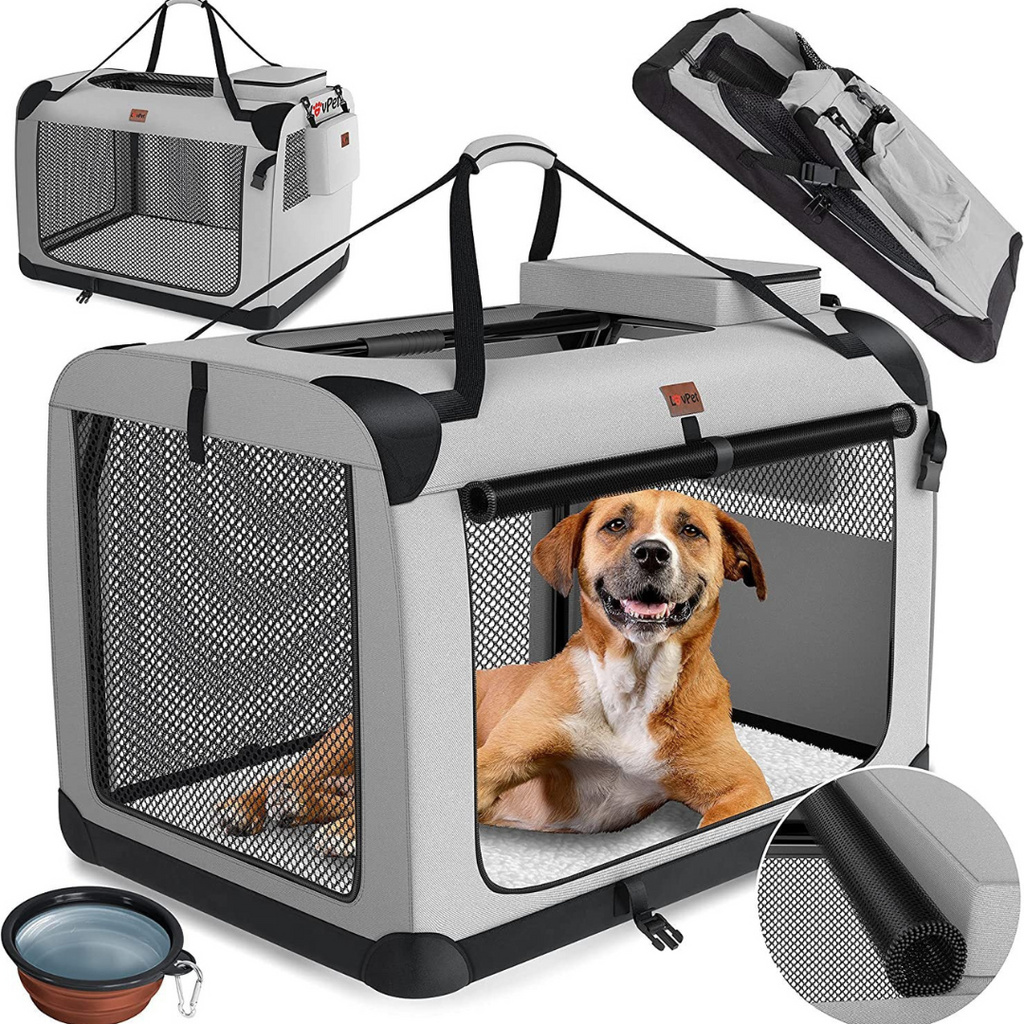 Bolsa Transportadora Plegable para Perros - Viaje Estiloso y Seguro para Mascotas