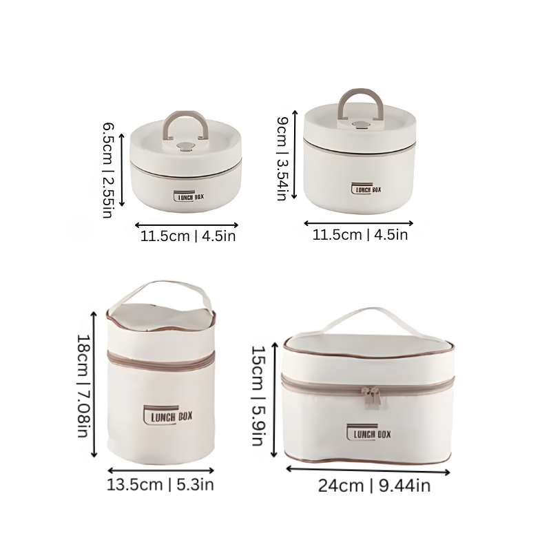 Set de Cajas de Almuerzo de Acero Inoxidable Premium para Todas las Edades