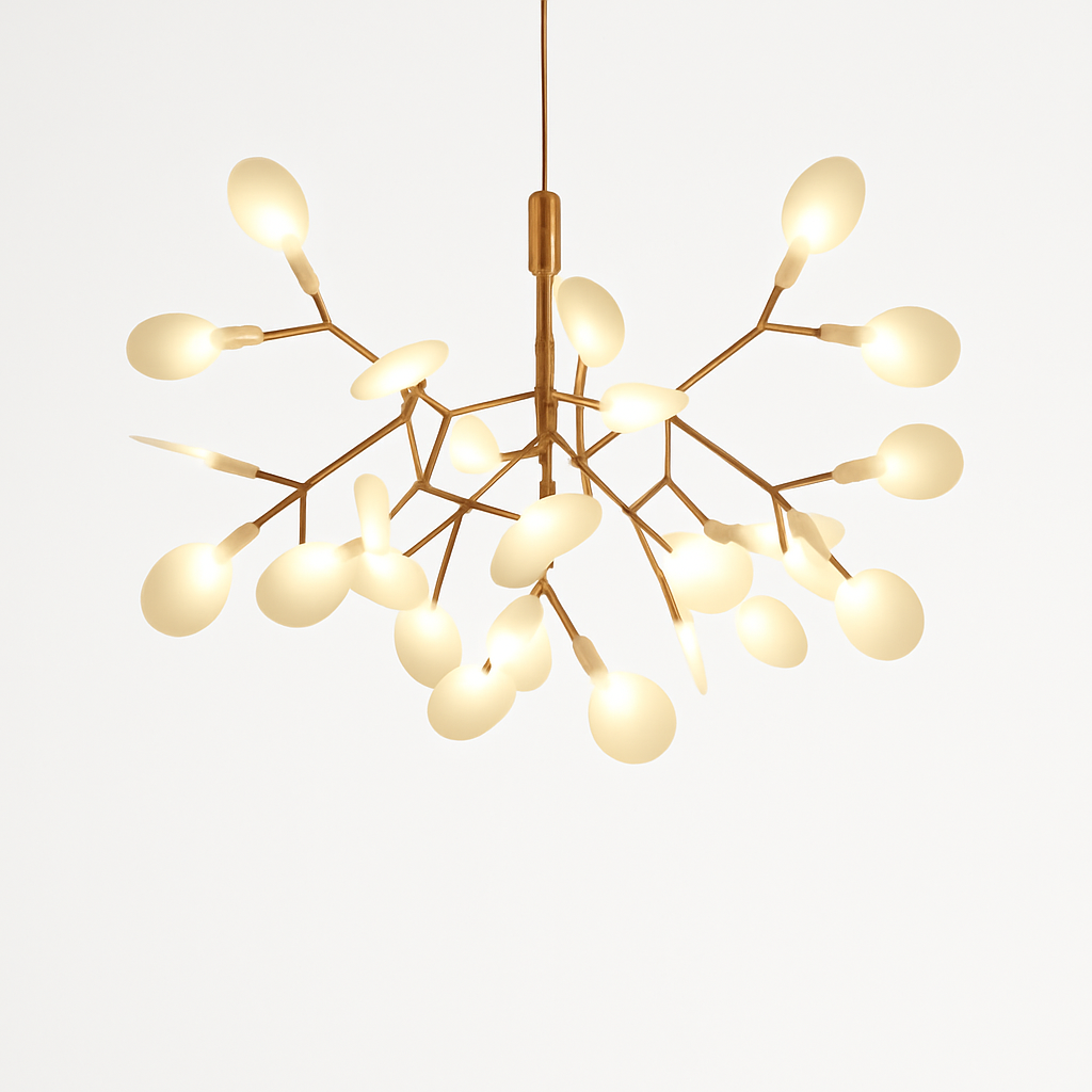 Diseño de suspensión moderno LED árbol color cobre o negro Hogar