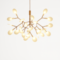 Diseño de suspensión moderno LED árbol color cobre o negro Hogar