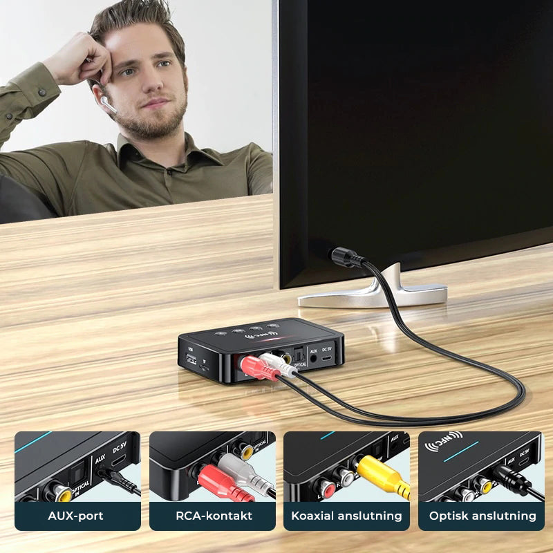 Transmisor y Receptor Bluetooth 5.0 - Negro