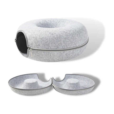 Túnel de Gato en Forma de Dona: Acogedor Espacio de Juego y Descanso para Gato