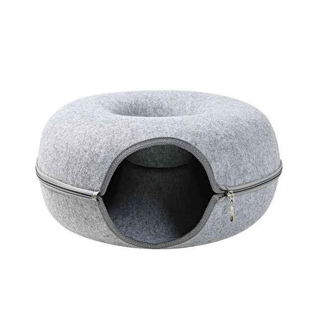 Túnel de Gato en Forma de Dona: Acogedor Espacio de Juego y Descanso para Gato