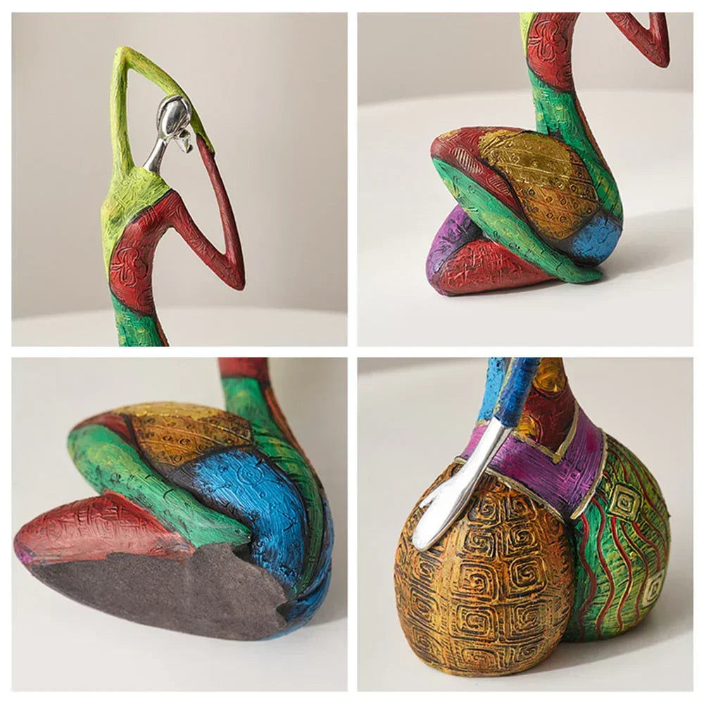 BowLift | Esculturas Modernas Abstractas de Mujeres – Arte en Resina Colorida Hecho a Mano para Decoración del Hogar