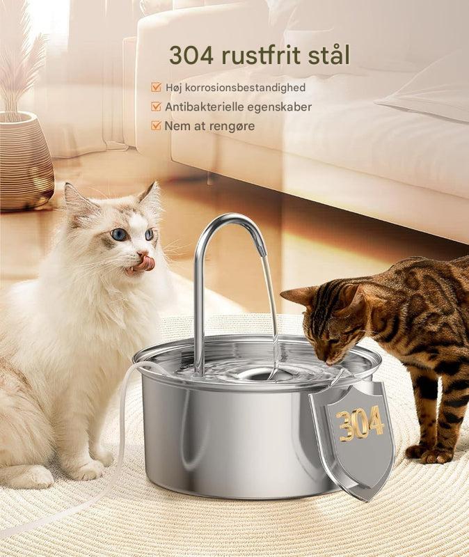 Fuente de agua de acero inoxidable para gatos y perros pequeños