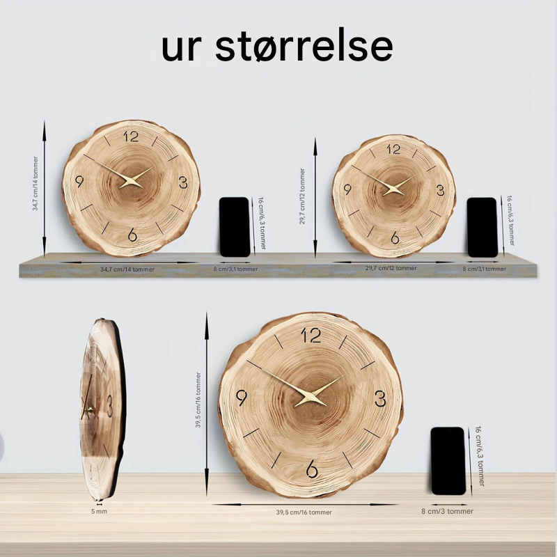 Reloj de pared silencioso de madera
