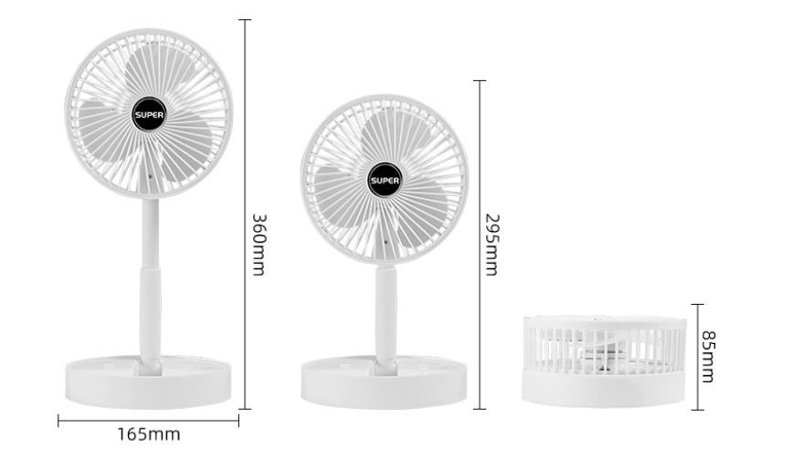 Ventilador de Mesa de Diseño Telescópico Portátil con Funcionamiento Silencioso