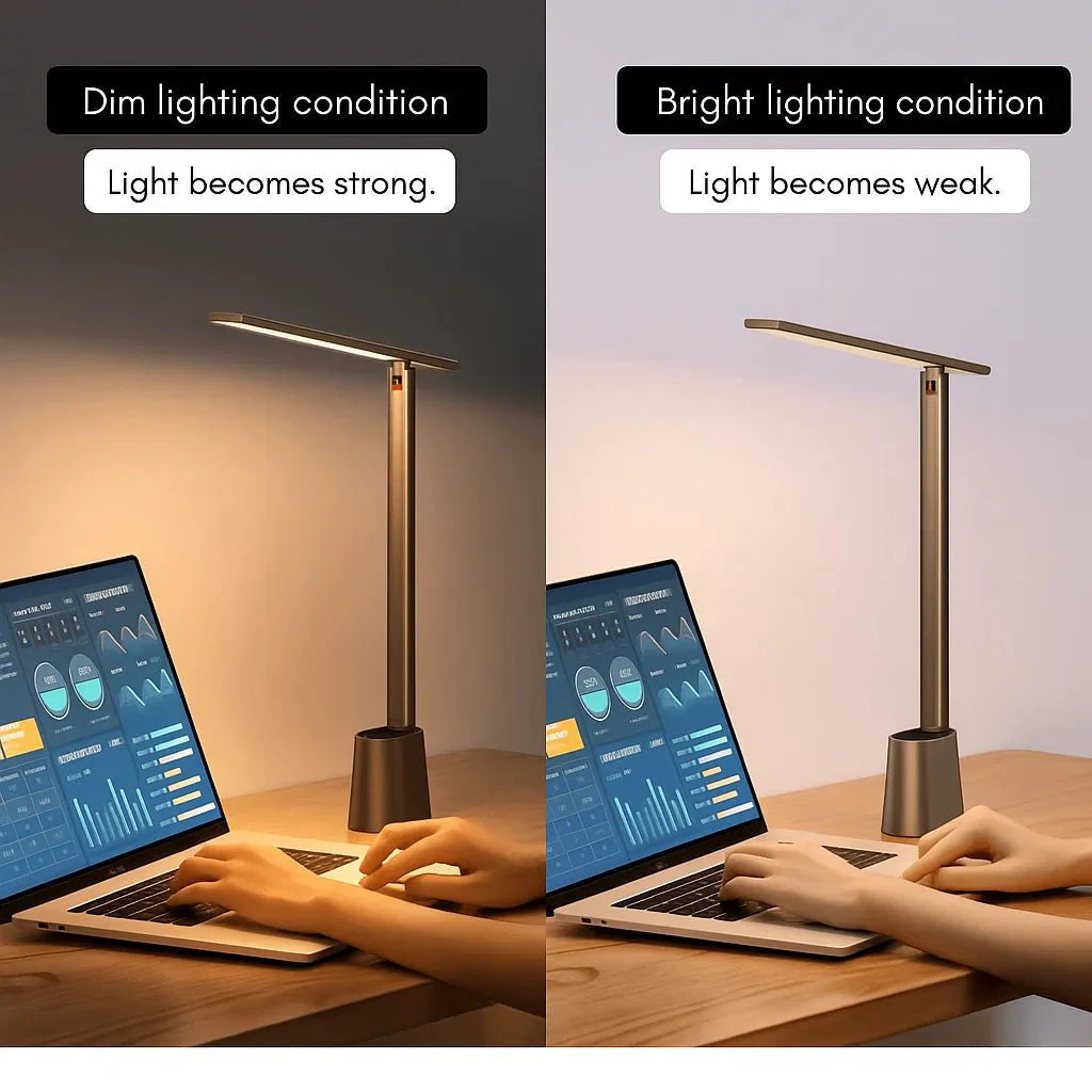 FOLDLITE – Lámpara de escritorio LED plegable e inteligente con batería y función de atenuación