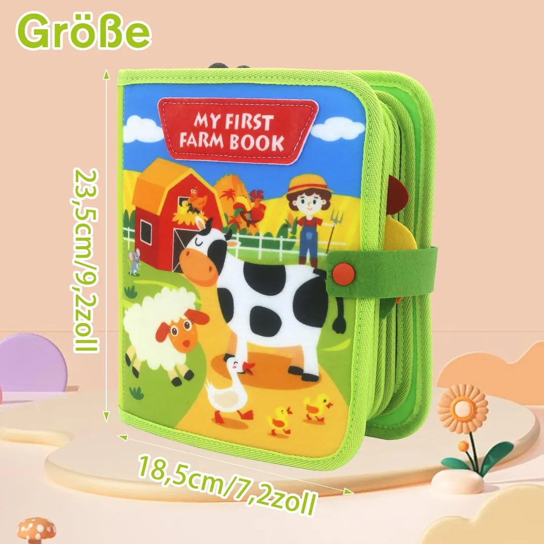Libro educativo interactivo de la granja Montessori