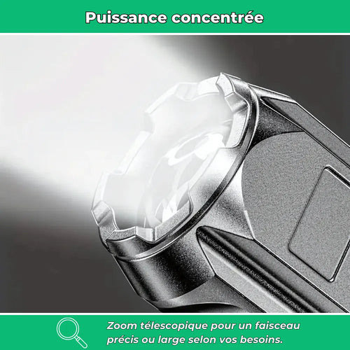 Linterna LED con zoom ajustable