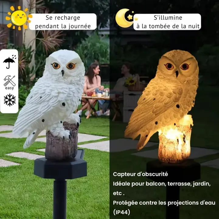 Lámpara solar búho impermeable