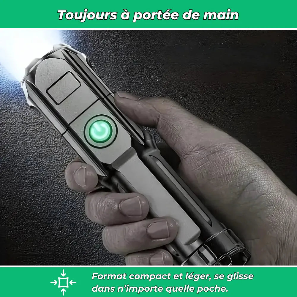 Linterna LED con zoom ajustable
