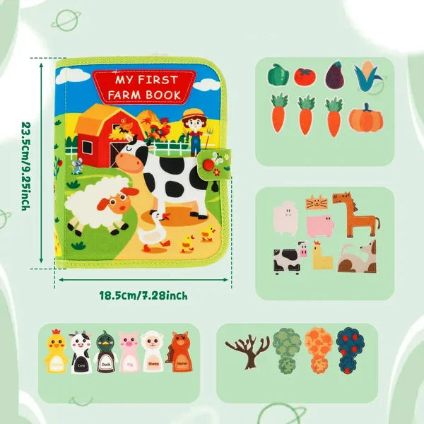 Libro educativo interactivo de la granja Montessori