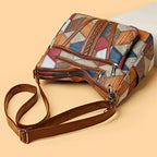 Bolso patchwork de cuero auténtico