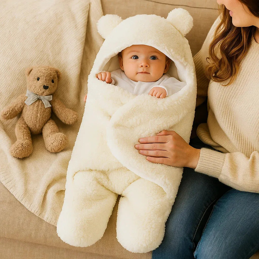 Cobija para bebé muy suave con diseño de oso