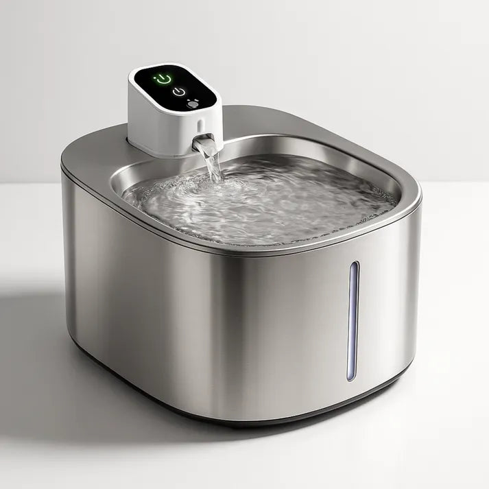 Fuente de agua para gatos de acero inoxidable