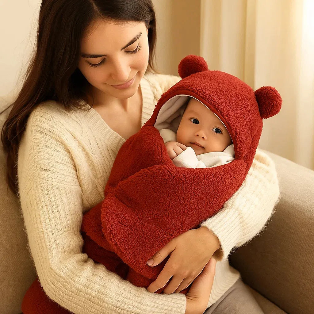 Cobija para bebé muy suave con diseño de oso