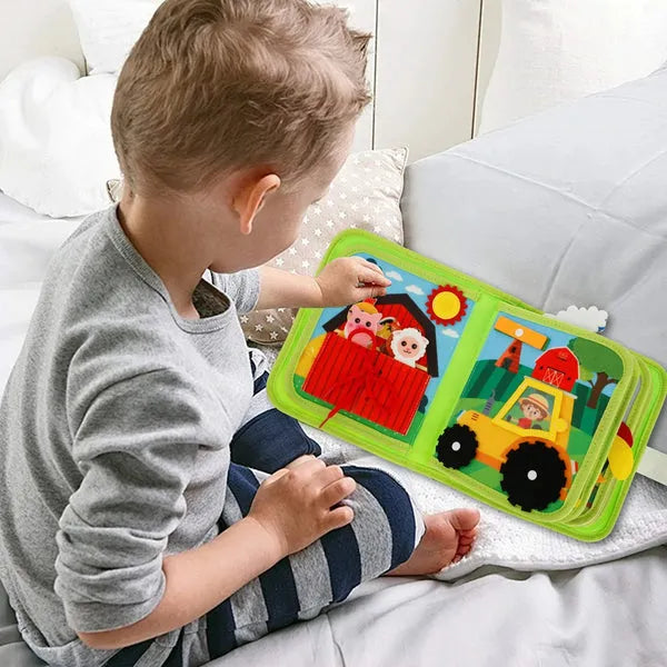 Libro educativo interactivo de la granja Montessori