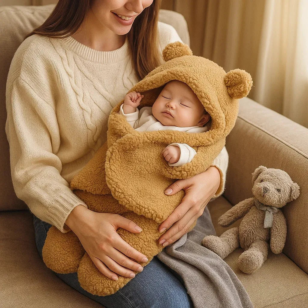 Cobija para bebé muy suave con diseño de oso