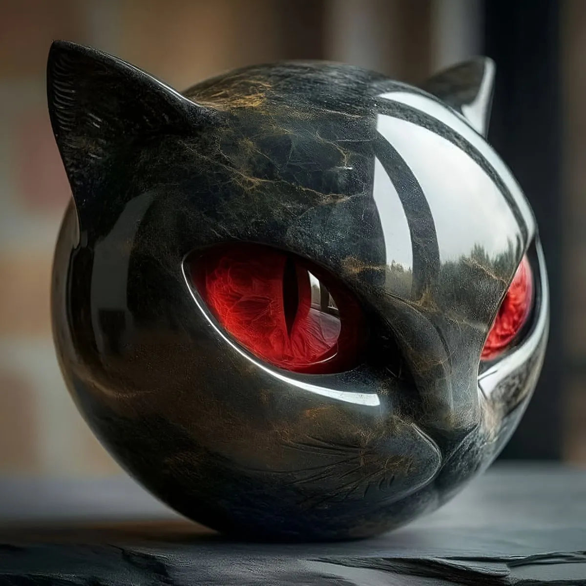 Escultura Gato Negro de piedra