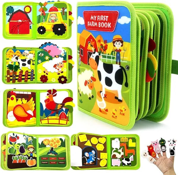 Libro educativo interactivo de la granja Montessori