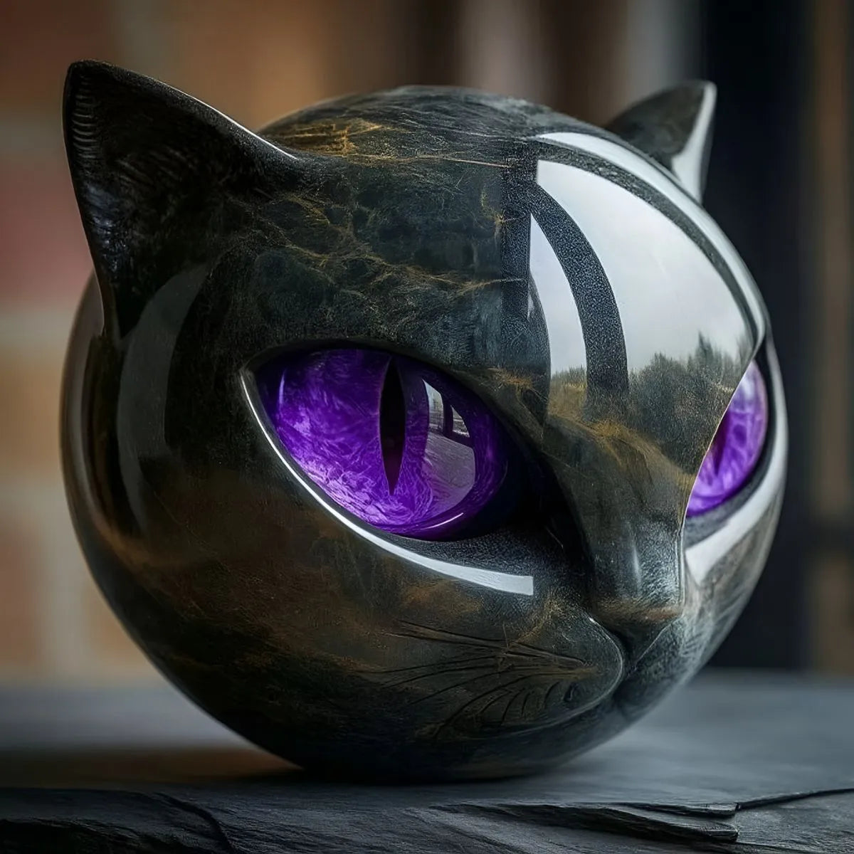 Escultura Gato Negro de piedra