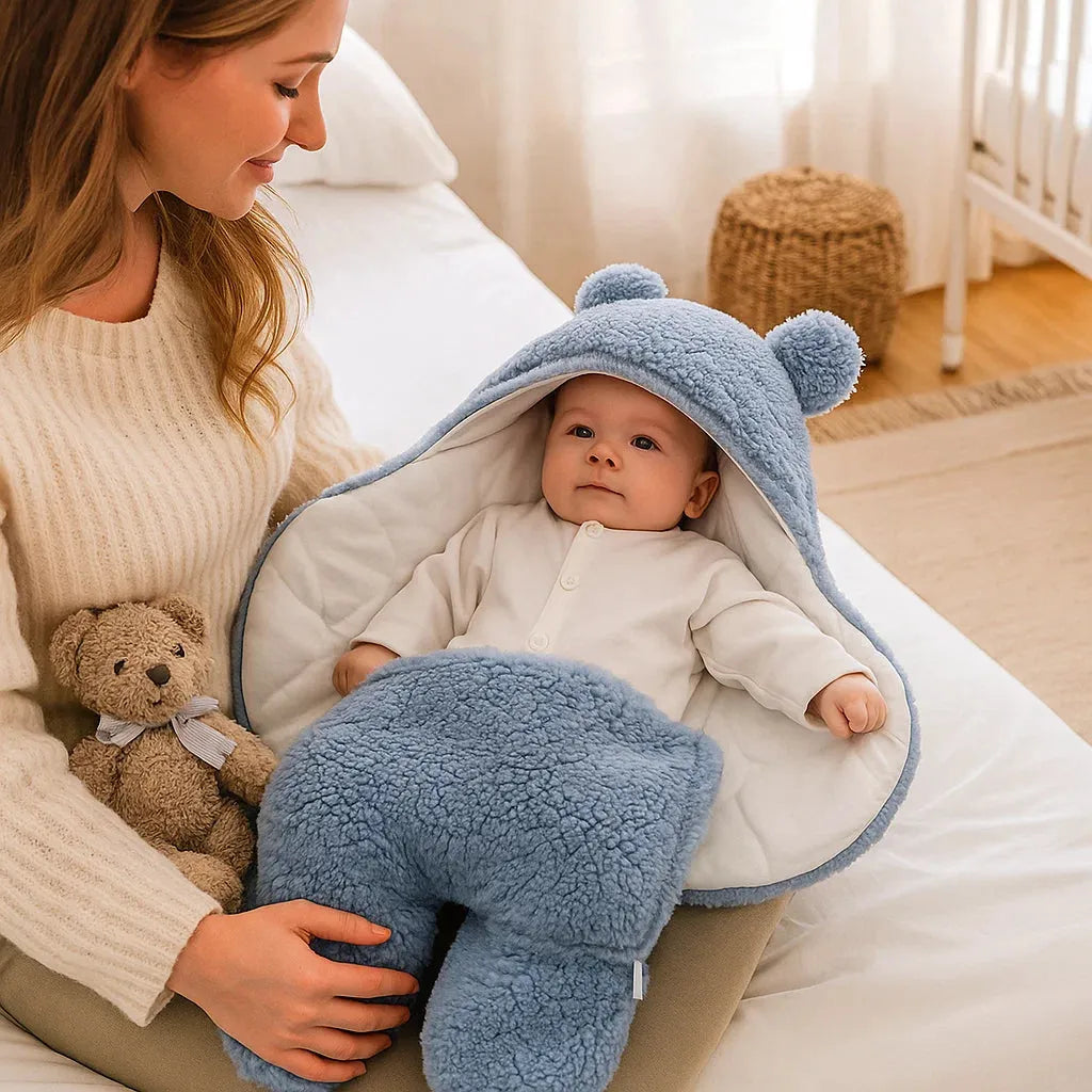 Cobija para bebé muy suave con diseño de oso