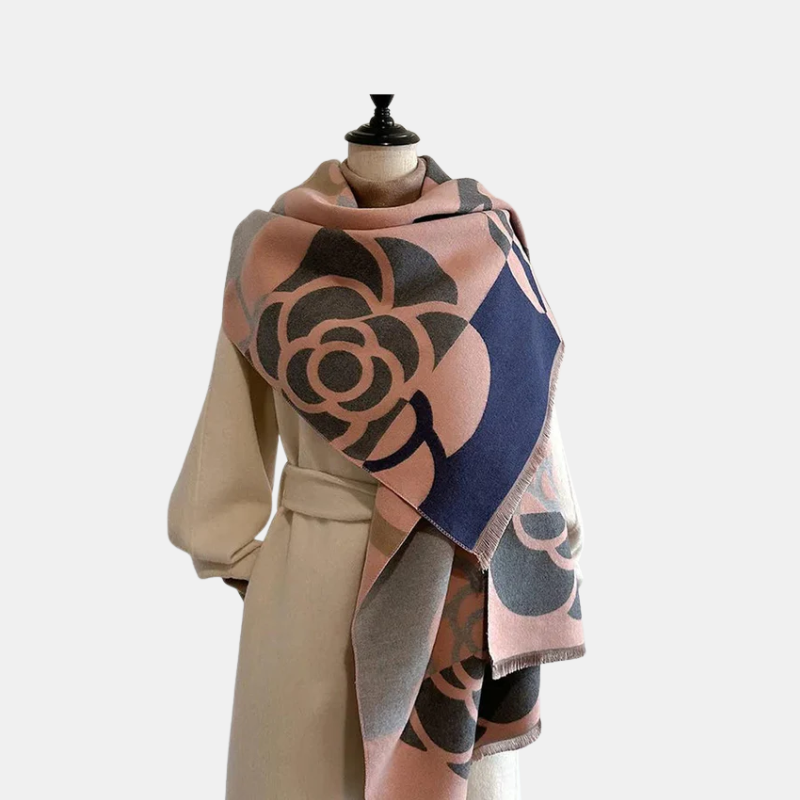 Bufanda de Cachemira Impresa Reversible – Elegancia y Calidez