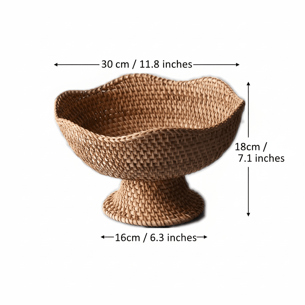ORGANICBASK – Cesta de frutas de ratán hecha a mano con aspecto natural