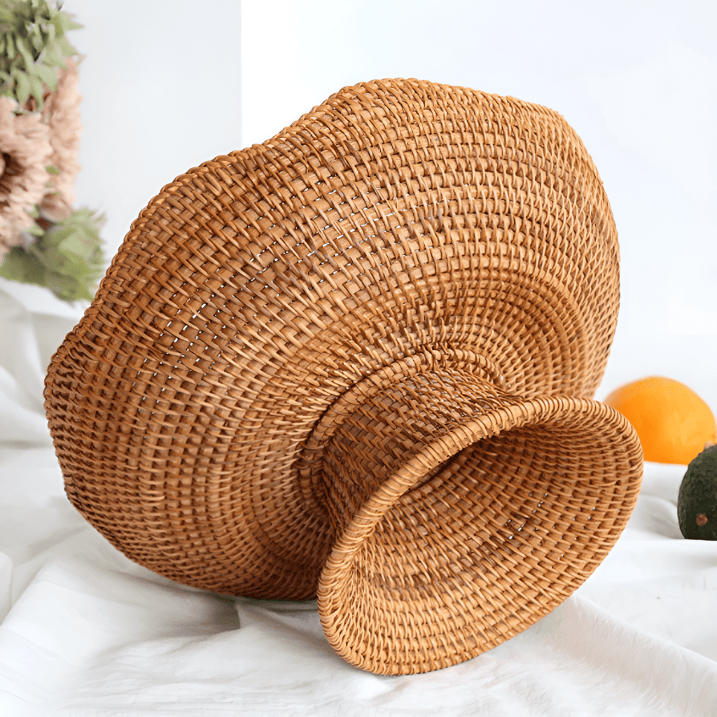 ORGANICBASK – Cesta de frutas de ratán hecha a mano con aspecto natural