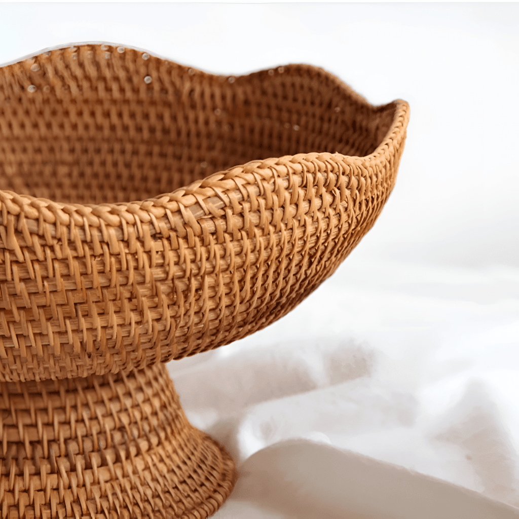 ORGANICBASK – Cesta de frutas de ratán hecha a mano con aspecto natural