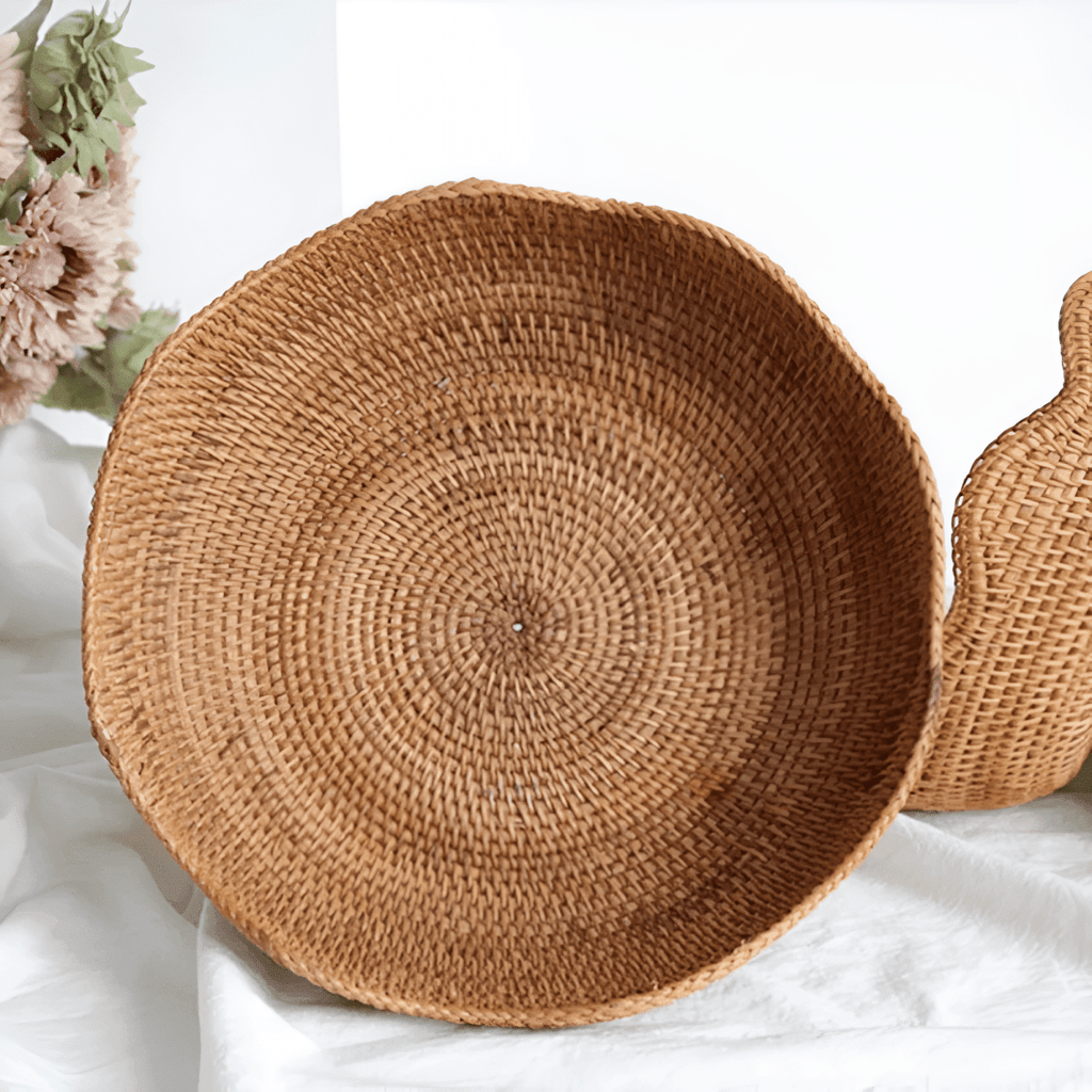 ORGANICBASK – Cesta de frutas de ratán hecha a mano con aspecto natural