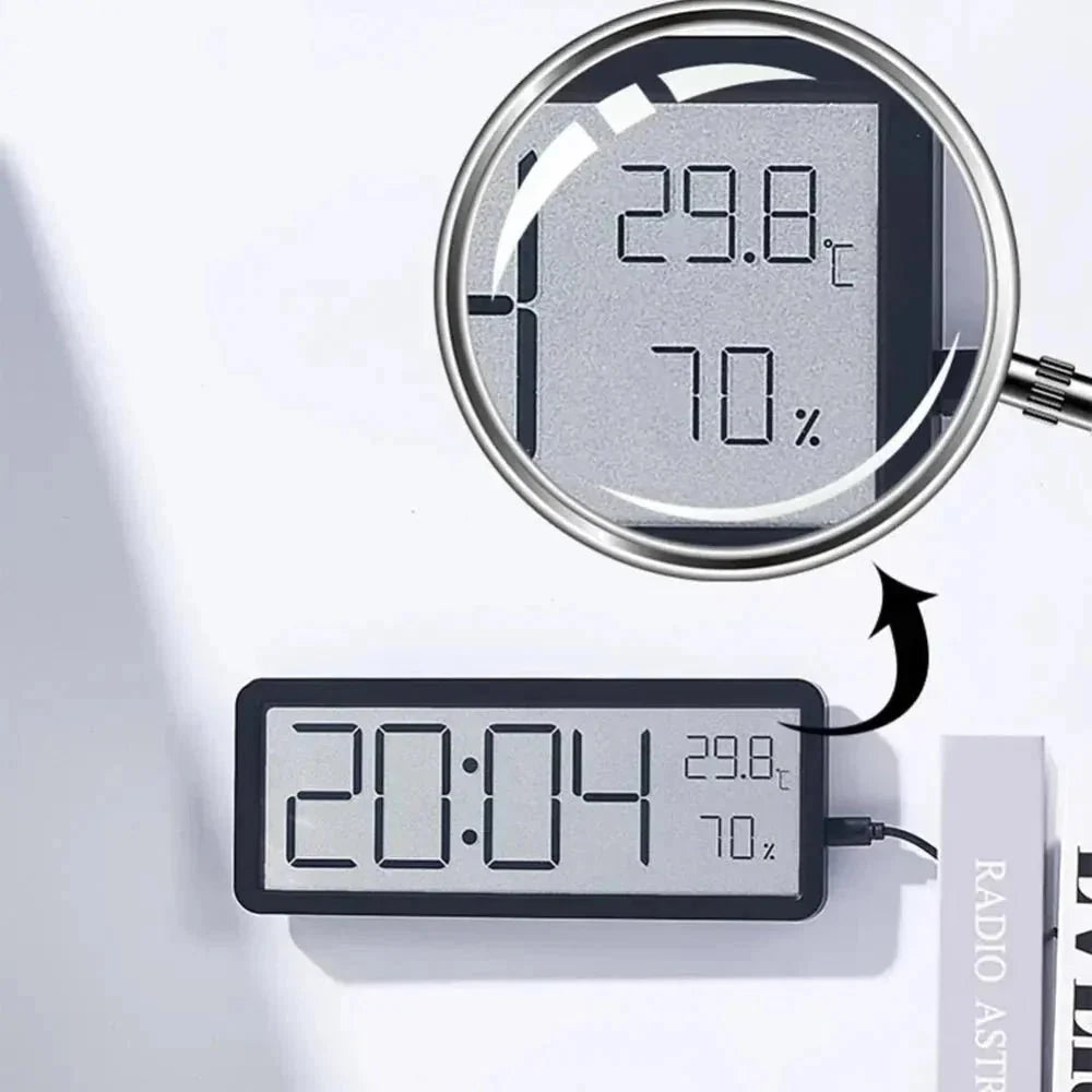 TEMPOTIX – Reloj de pared LED digital con clara visualización de hora y temperatura