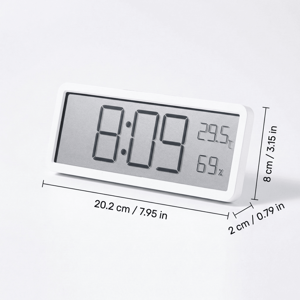 TEMPOTIX – Reloj de pared LED digital con clara visualización de hora y temperatura