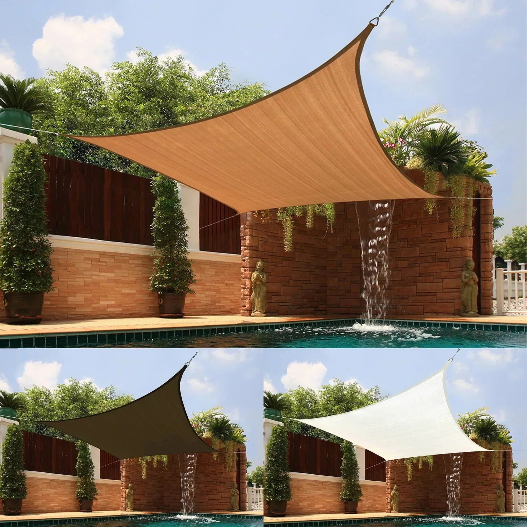 Toldo exterior resistente a la intemperie con protección UV para jardín y terraza