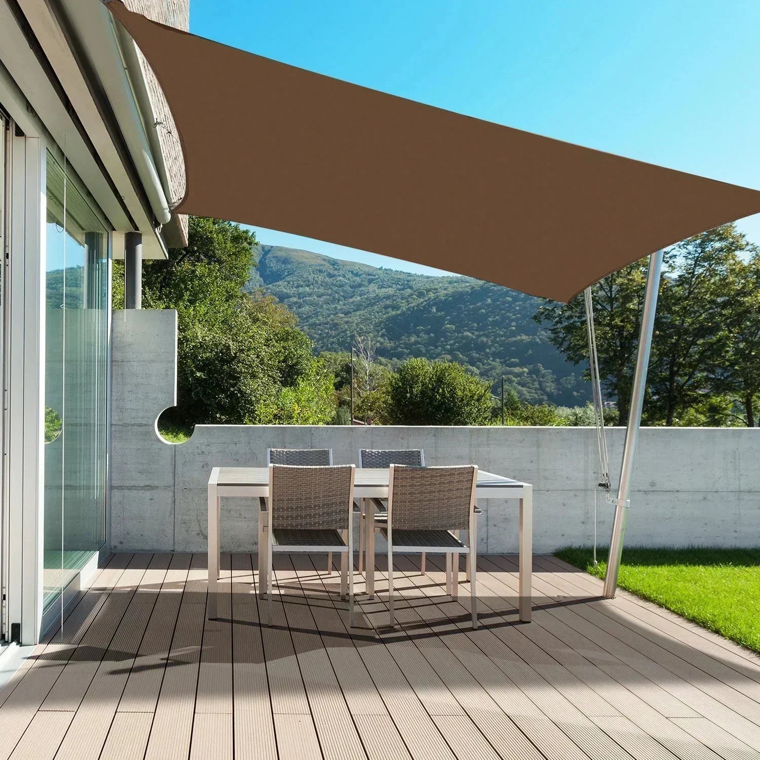 Toldo exterior resistente a la intemperie con protección UV para jardín y terraza