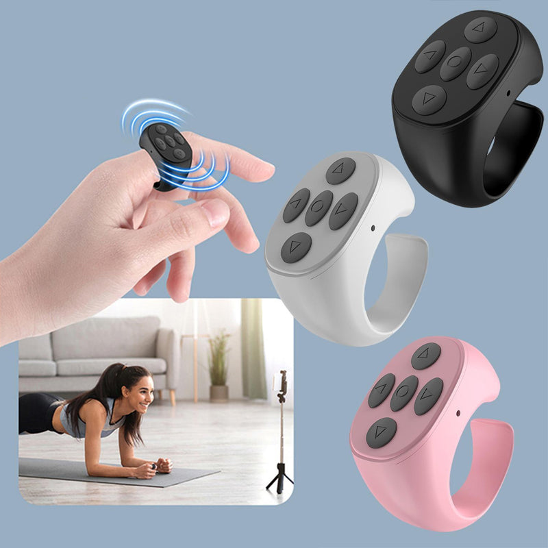 Control remoto inalámbrico Bluetooth en forma de anillo para teléfonos móviles