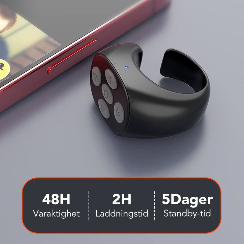 Control remoto inalámbrico Bluetooth en forma de anillo para teléfonos móviles