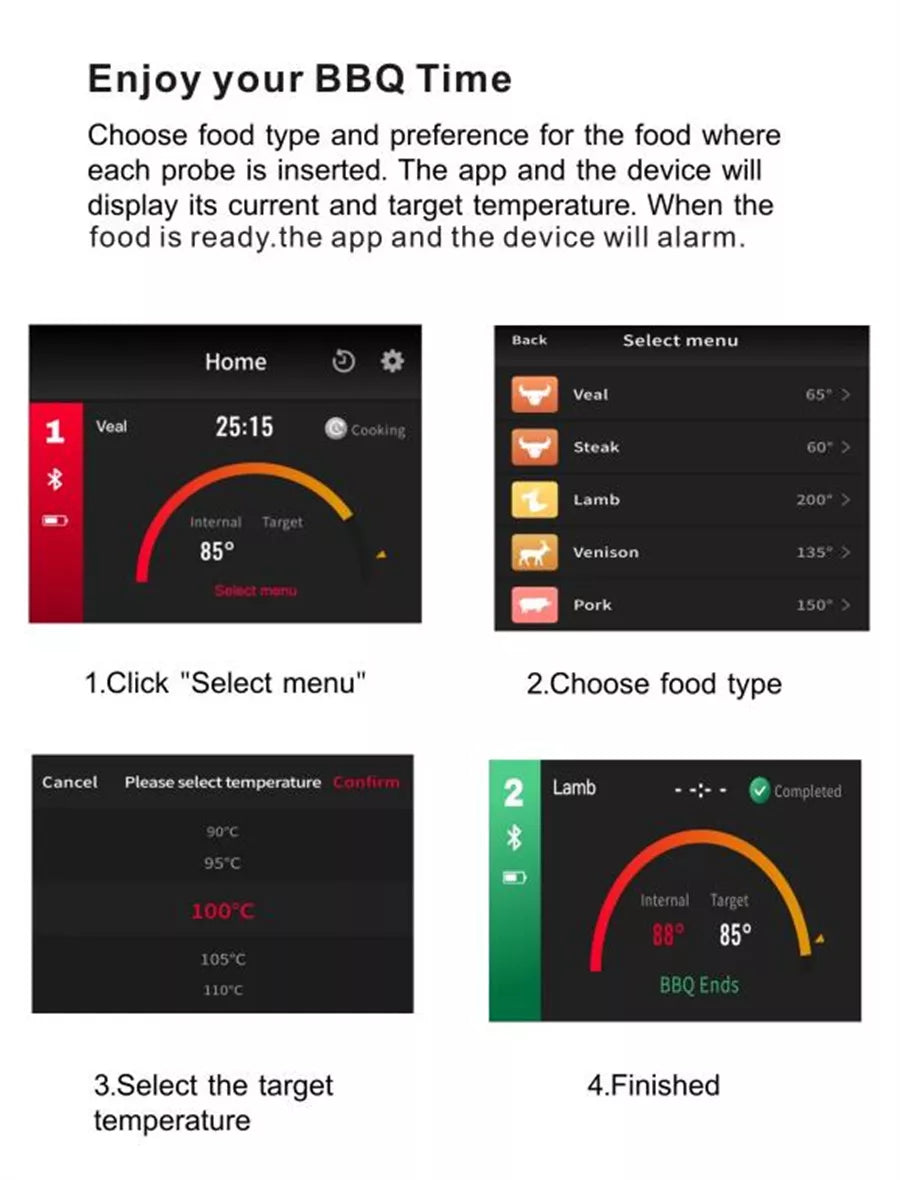 Termómetro de Carne Bluetooth – Cocción Inalámbrica Precisa