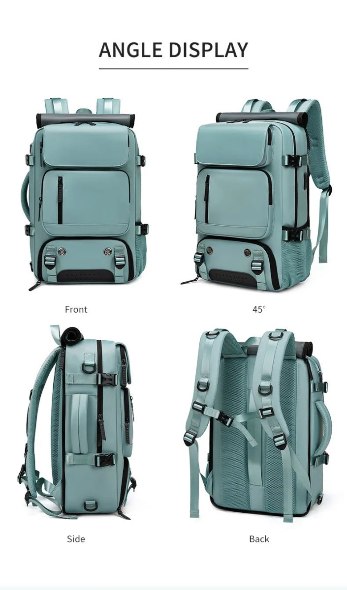 BowLift | TRAVELMAX Pack – Mochila de viaje impermeable con puerto USB, compartimento para zapatos y bolsillo antirrobo
