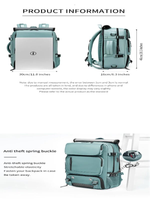 BowLift | TRAVELMAX Pack – Mochila de viaje impermeable con puerto USB, compartimento para zapatos y bolsillo antirrobo